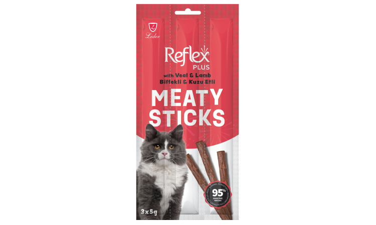 REFLEX PLUS 3'LÜ STİCK KEDİ BİFTEK & KUZU